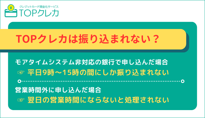 TOPクレカは振り込まれない?